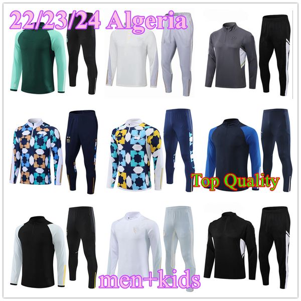 

2023 algeria tracksuits mahrez soccer jerseys men and kids training suit 23/24 new style algerie football bounedjah survetement maillot de f, Black
