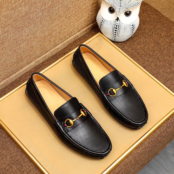 

2023 men's dress shoes formal wedding genuine leather flats brand designer brogue business office loafers size 38-45, Black