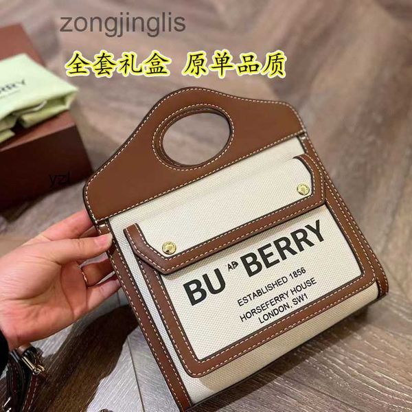 

2023 bags fashion new designer hands burbrery women outlet new bag autumn handbag foreign style messenger canvas women's small crowd hi