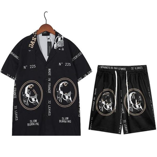 

tees mens shirts womens t shirt Hawaiian shirts designer tshirt mens T-shirt Fashion ral Print Button Down Bowg Casual Shirts Mens Summer beach Shirt asian size m-3xl, A3 top + pants