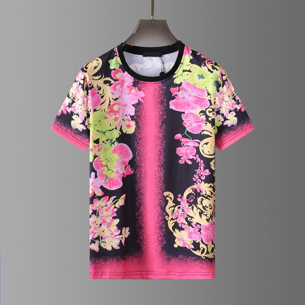 

t shirt european and american fashion sweet rabbit flowers and plants print color matching loose t-shirt joker half sleeve m-3xl, White;black