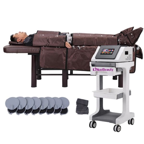 

new arrival 3 in 1 air pressotherapy fat removal infrared lymph drainage massage equipment pressure detox slimming machine, Black;white