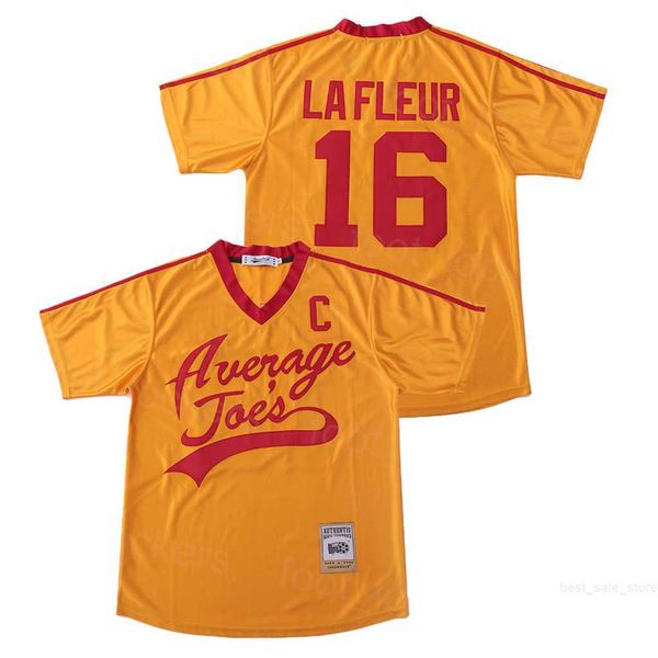 

football film 16 pete lafleur movie jerseys vince vaughn average joes dodgeball college uniform team yellow breathable all stitched pullover, Black