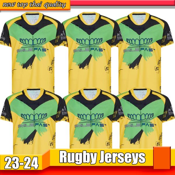 

22 23 jamaica rugby jersey shirt jerseys home away yellow international league jamaica national team size 5xl rugby shirts world cup rugby s, Black;gray