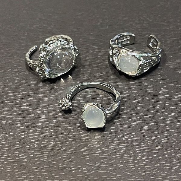 

designed jewelry unique engagement ring female individuality sweet cool ins cold wind small open design promise rings for womens couple ring, Silver