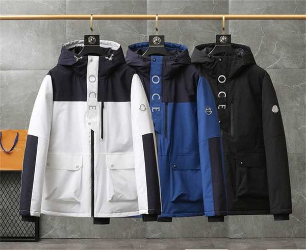 

2023 mens jacket hooded autumn winter down parkas letter with zipper windbreaker outdoors sports designer coats outwear male women puffer ja, Black