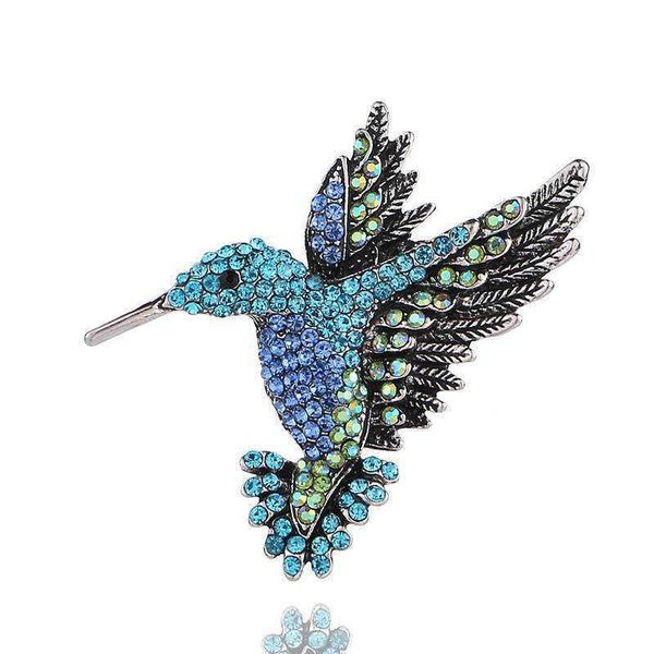 

pins brooches women animal pin brooch colorful rhinestone hummingbird brooches fashion clothing accessories party coat scarf jewelry w0426, Gray