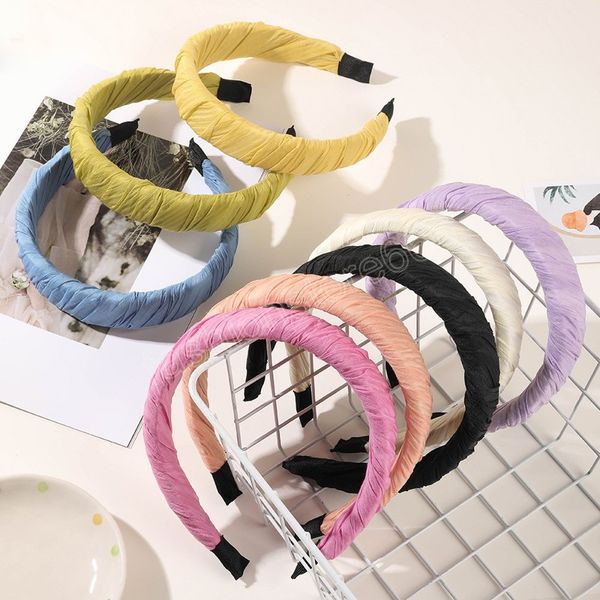 

korean sponge solid color hairband padded hair accessories for women girl solid color headband hair hoop headwear, Silver