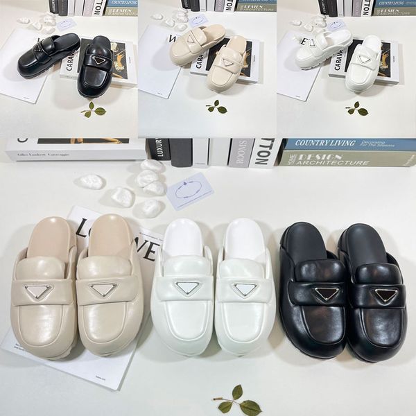 

2023 womens mule shoes soft lining leather sandals slippers mules slides black desert yellow women lady scuffs indoors outdoor fashions casu