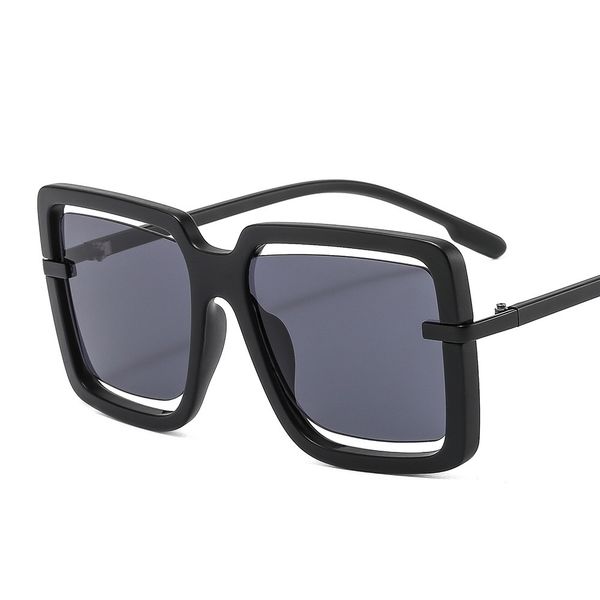 

new square sunglasses woman incense wind europe and the united states street scatwalk big frame glasses ladies 008, White;black