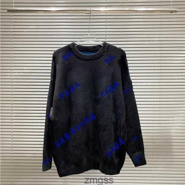 

knit designer sweater man for woman crow neck womens fashion letter black long sleeve clothes pullover oversized blue 20ss jxtb
