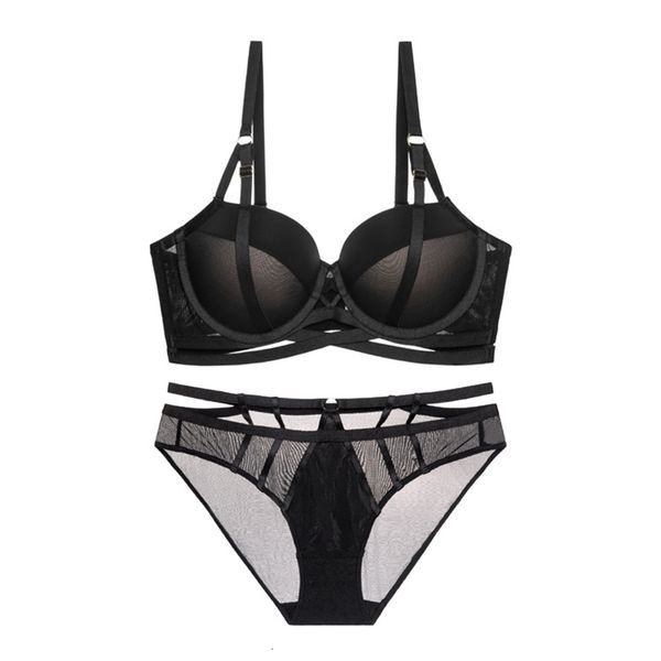 

bras sets french bandage push up bra and briefs set underwear medium thick lined women beautiful lingerie a b c d arrivals 230426, Red;black