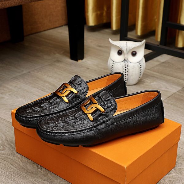 

mens designer dress shoes leisure fashion snakeskin gentlemen party business flat shoes male casual slip on loafers size 38-45, Black