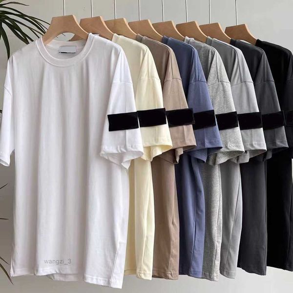 

stone t-shirt designers solid color stone high street loose women american classic armband shirt kxpe, White;black