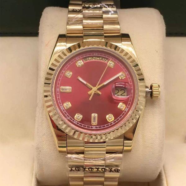 

luxury designer classic fashion automatic mechanical watch size 36mm ceramic ring sapphire glass waterproof function, Slivery;golden