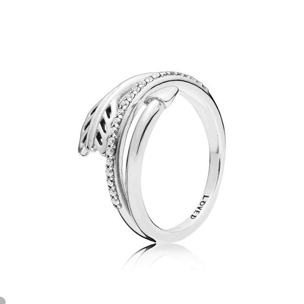 

wrap-around arrow ring for pandora 925 sterling silver womens wedding designer rings jewelry set girlfriend gift fashion party love rings wi, Slivery;golden