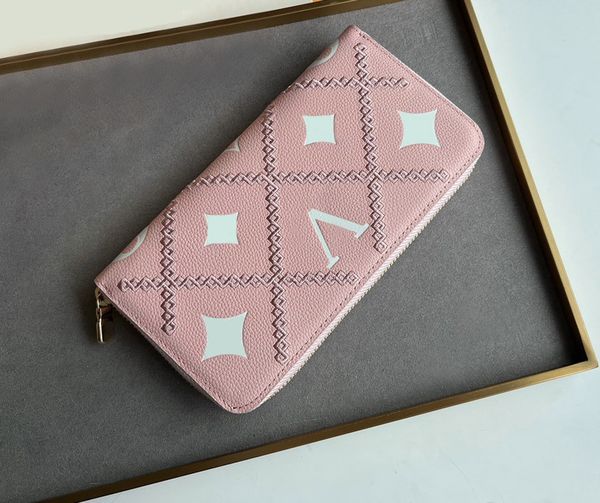 

designer women wallets luxury zippy purses flower letter vernis card holder ladies fashion long slim zipper money clutch bags with box high-, Red;black