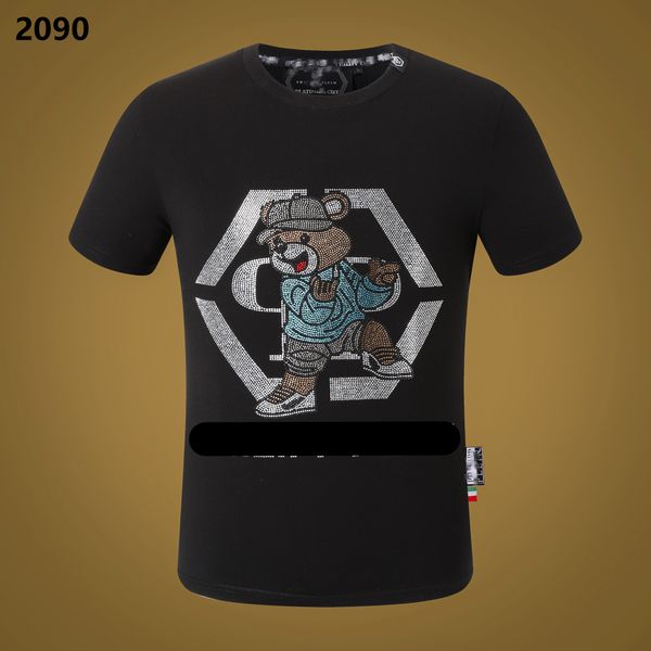 

mens t shirts summer with bear printing men t-shirts short sleeve r tees badge shirt man tshirts clothes high quanlity, White;black