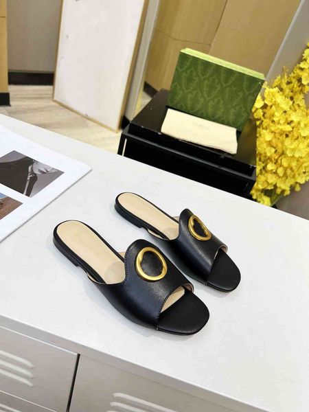 

fashion designer slippers ggity summer flop classic slippers fashion women's outdoor casual sandals k554, Black