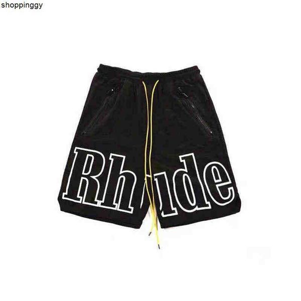 

shorts designer rhude grey 3m reflective tag inside oversize pants knee length 210330 high-quality 001, White;black