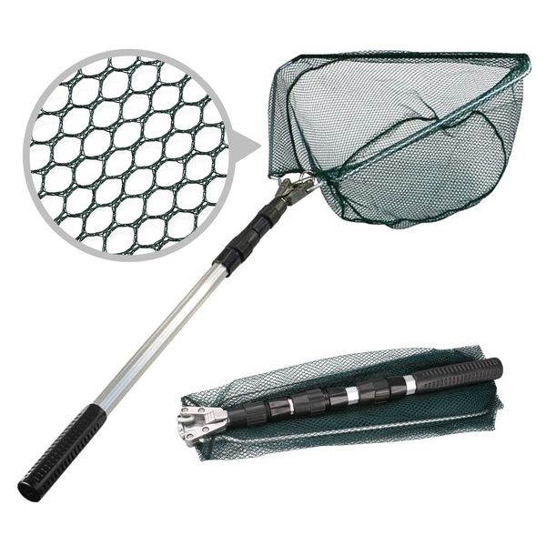 

fishing accessories 130cm aluminum alloy net telescoping foldable landing retractable pole for carp tackle catching releasing 230426