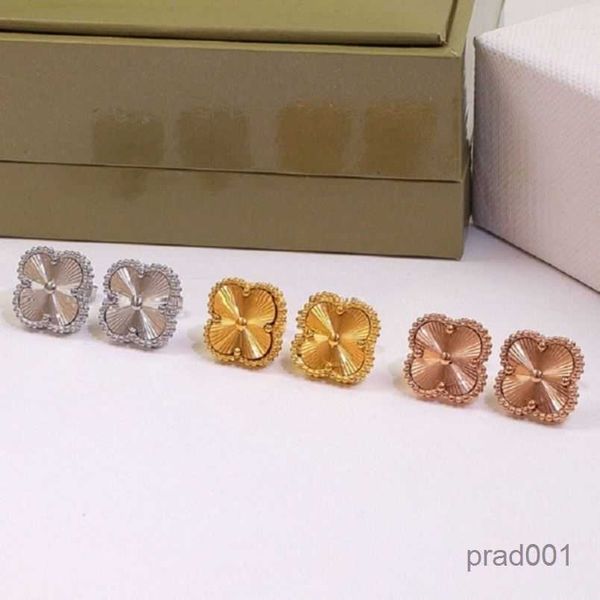 

luxury designer stud earrings four-leaf clover earrings womens fashion 18k gold earring jewelry, Golden;silver