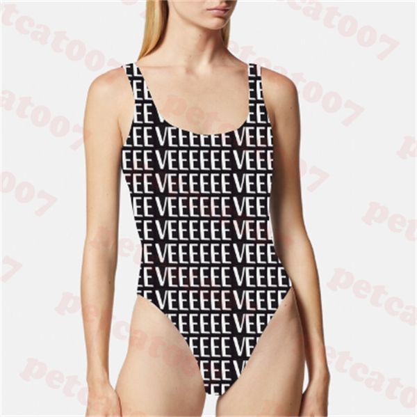 

full letter swimwear one piece bikini classic black white swimsuit with padded charm backless bathing suit