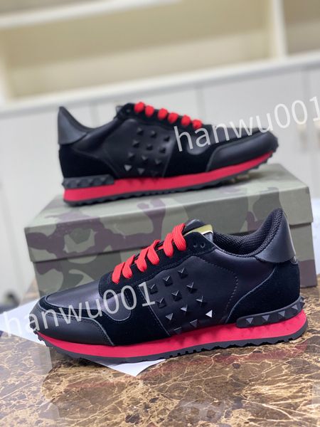 

new luxurys platform mens casual shoes women travel leather lace-uptrainers sneaker cowhide fashion woman shoe flat lady sneakers, Black