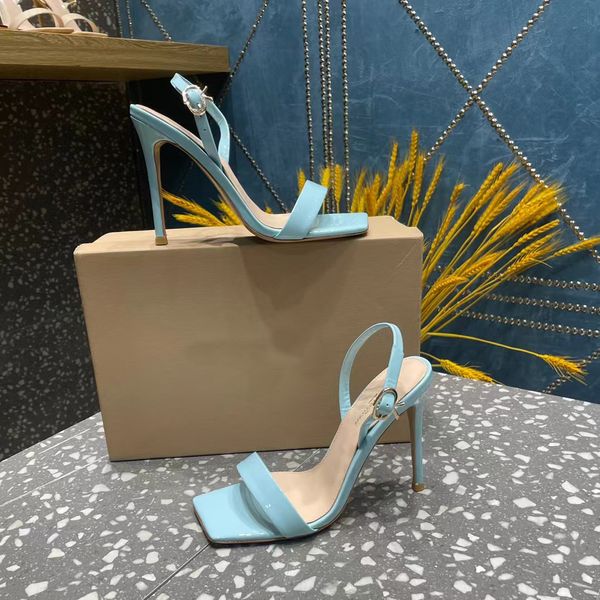 

fashion sandals designer shoes women high heel dress shoe gianvit ross genuine leather slim ankle strap buckle square head open toe summer p, Black