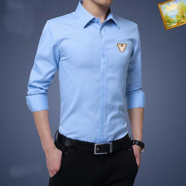 

designers mens dress shirts business fashion casual classic bberry sleeve shirt brands men spring slim fit chemises marque clothing stylist, White;black