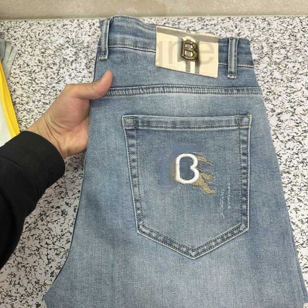 

men's jeans designer straight leg pants burb embroidery casual trousers washed fashion zipper acss control denims sweatpants plus size, Blue