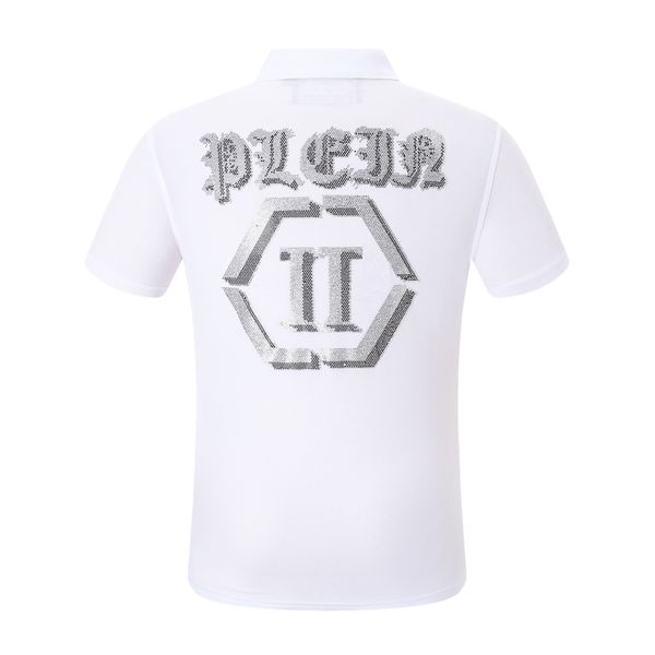 

mens polo shirt ss baroque skull summer 100% cotton polo shirts men chest skull breathable plus size clothes 84619, White;black
