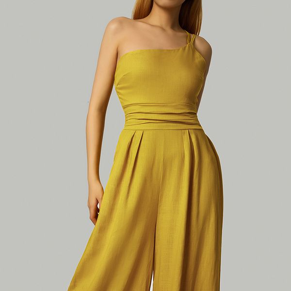 

women's jumpsuits rompers women high waist romper sleeveless off-shoulder neck solid color slimming wide-leg trousers skin friendly str, Black;white