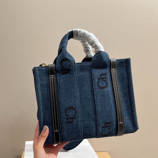 

designer tote bag denim canvas handbag ladies shoulder bags leather fashion shopping bag luxury crossbody bag