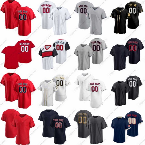 

2023 custom guardians baseball jersey ramirez gimene bieber allen battenfield clase curry de los santos herrin karinchak morgan plesac quant, Blue;black