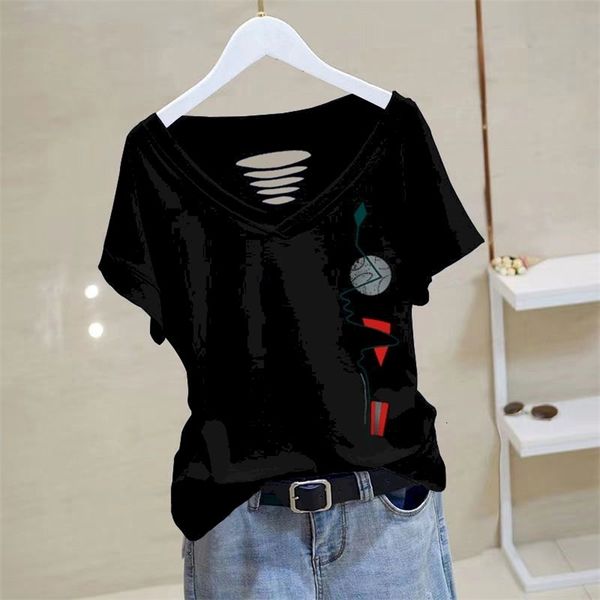 

women's t-shirt 100% cotton t-shirts women exposed collarbone desgin short sleeve summer trend thin t shirt korean v-neck tshirt y2k 2, White