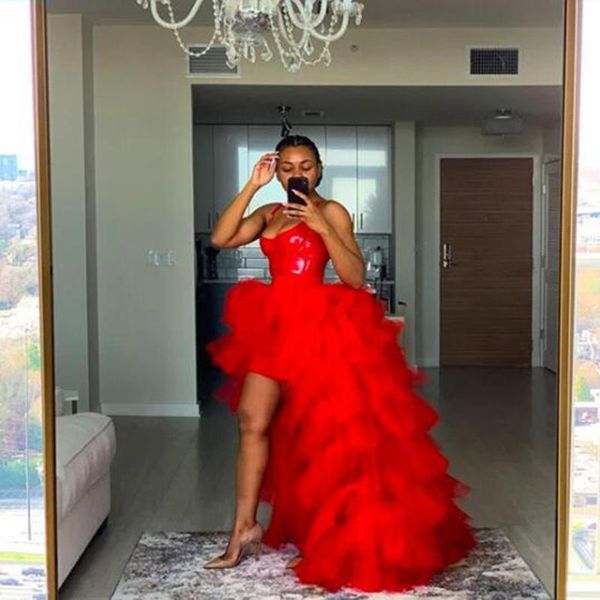 

capris custom made fashion hi low tiered tulle skirts women red ruffle extra puffy zipper waistline floor length long party skirts, Black;white