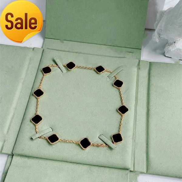 

fashion necklace elegant ten clover classic bracelet necklace women's jewelry pendant 7 colors, Silver