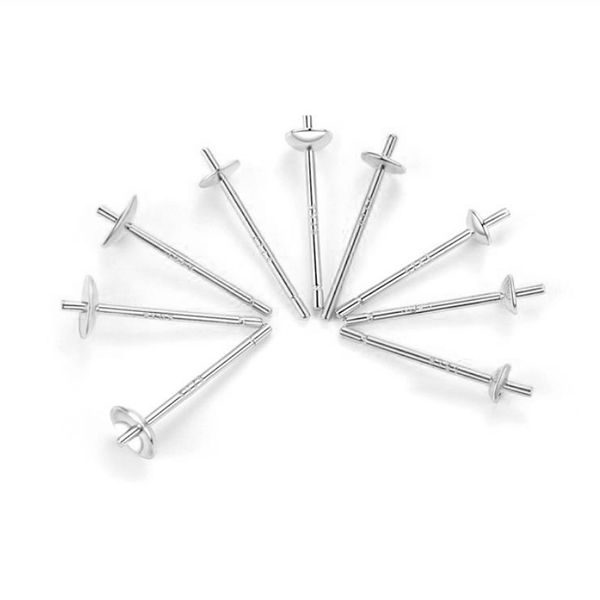 

10pairs/lot 925 sterling silver earring needles pins findings components for diy craft jewelry 0.6x5x14mm p041