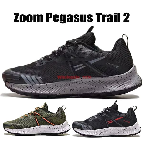 

2023 zoon pegasus trail 2 casual mens running shoes zoom triple white black red army green wolf grey trainers sneakers 40-45