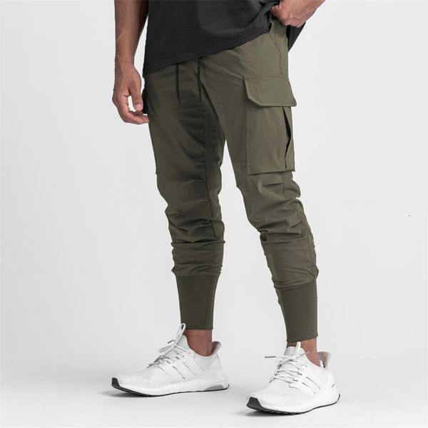 

men's pants fitness men sports pants streetwear outdoor casual pants high elasticity men's trousers fashion multi-pocket men', Black