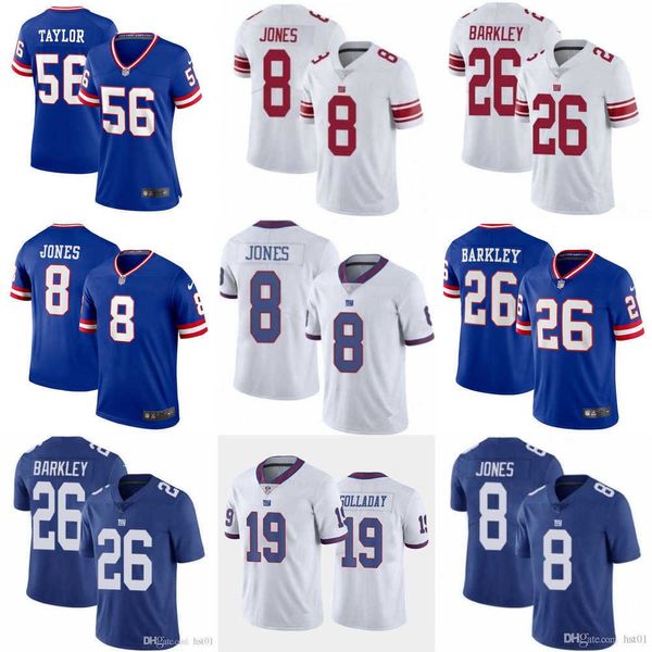 

football jerseys custom new york''giants''women youth 26 saquon barkley 3 sterling shepard 8 daniel jones 19 kenny golla, Black;red