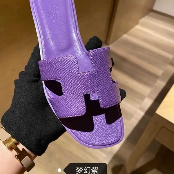 

leather womens 2023 designer heel oran spring sandals low luxurys slippers slides outerwear versatile red beach n26q