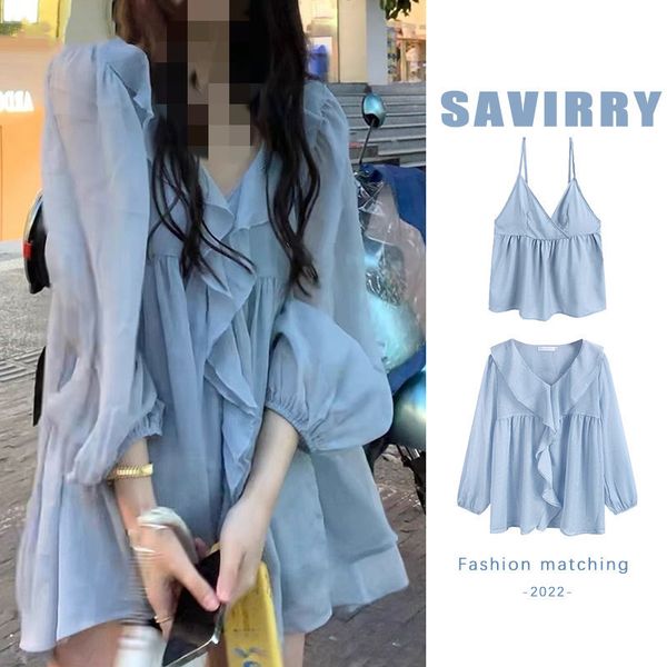 

women's blouses shirts puff sleeve chiffon blouse women loose v neck ruffle ladies summer pleated woman shirt blusa feminina 230426, White