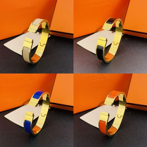 

designer bracelet open bangle clic enamel matal love jewelry fashion plated rose gold letter buckle ornaments colorful cuff bracelets cjewel, Black
