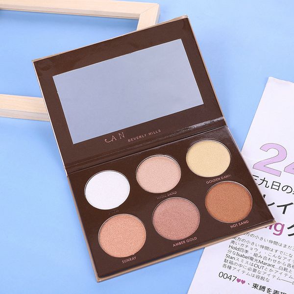 

1pc new makeup bronzers highlighters shade light contour palette 6 colors