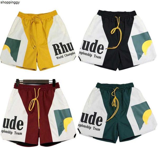

shorts sell designer rh limited rhude summer swim knee length hip hop high street sports training beach pants elastic waist, White;black
