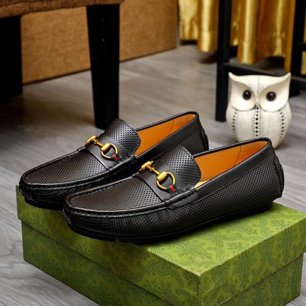

2023 men's dress shoes fashion designer casual business genuine leather flats brand classic male party wedding loafers size 38-45, Black