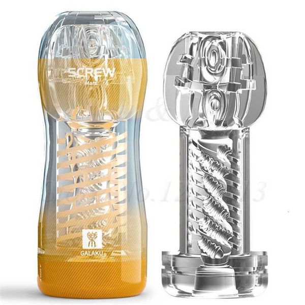 

toy massager vagin transparent pour hommes chatte souple exercice d'endurance adultes poche vide succion en spirale masturbateurs mascu