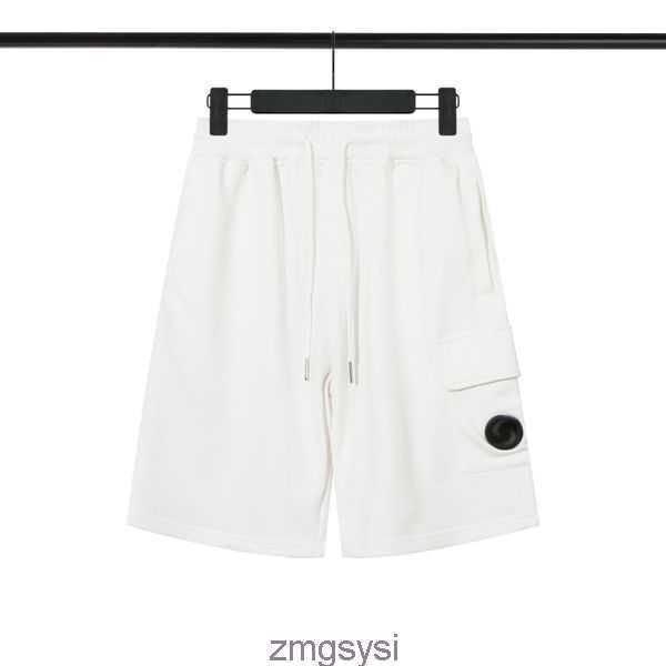 

joggers men black shorts pants solid blue beach single zipper pocket short cotton casual trousers dz7j, White;black